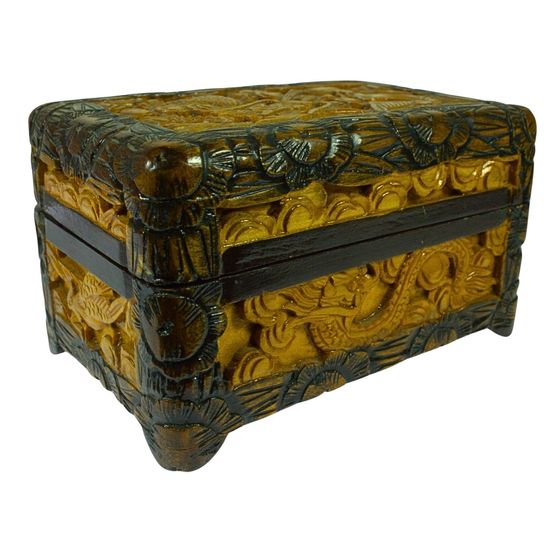 Intricately carved Chinese Wooden Box
