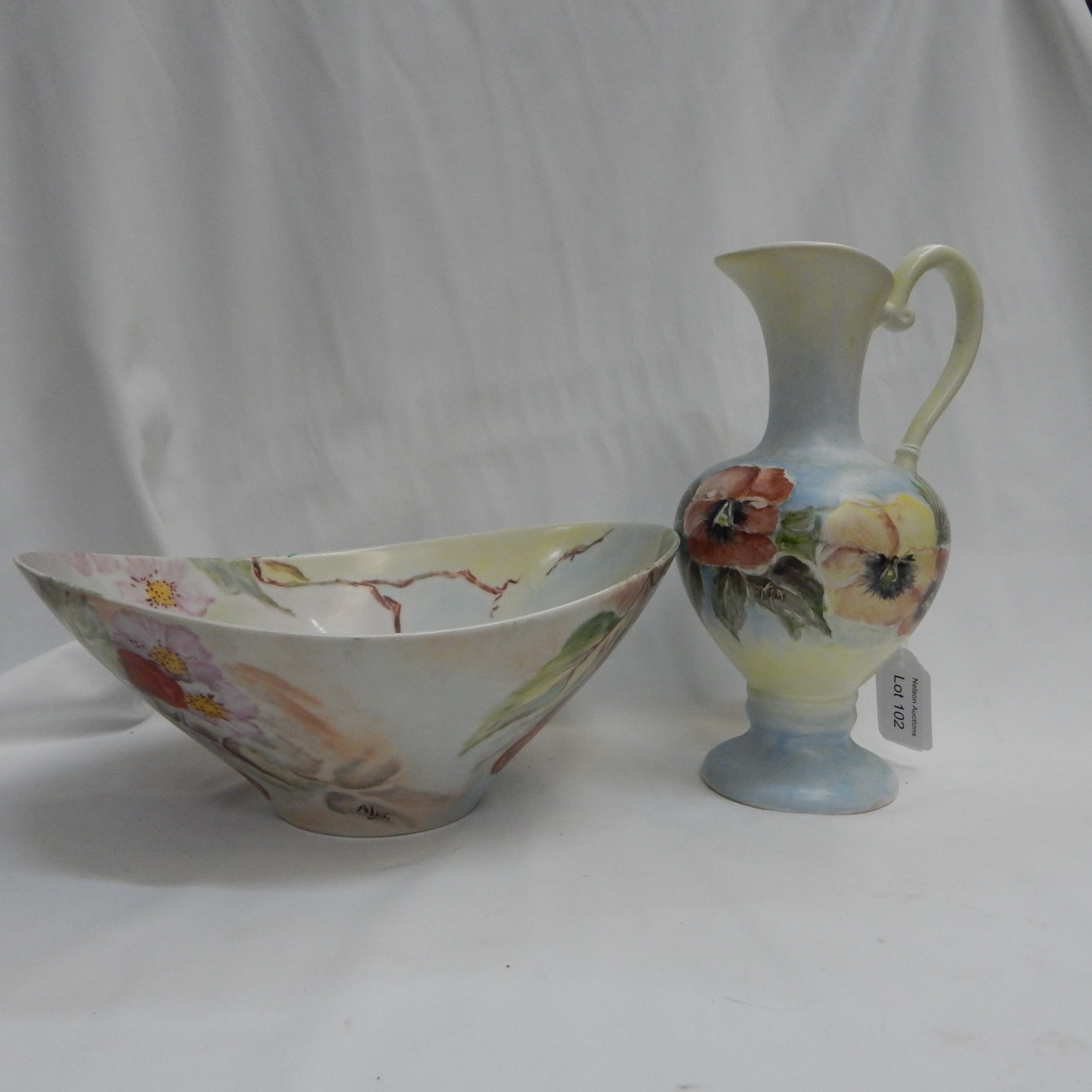 2pc Hand painted porcelain — NZ auction result