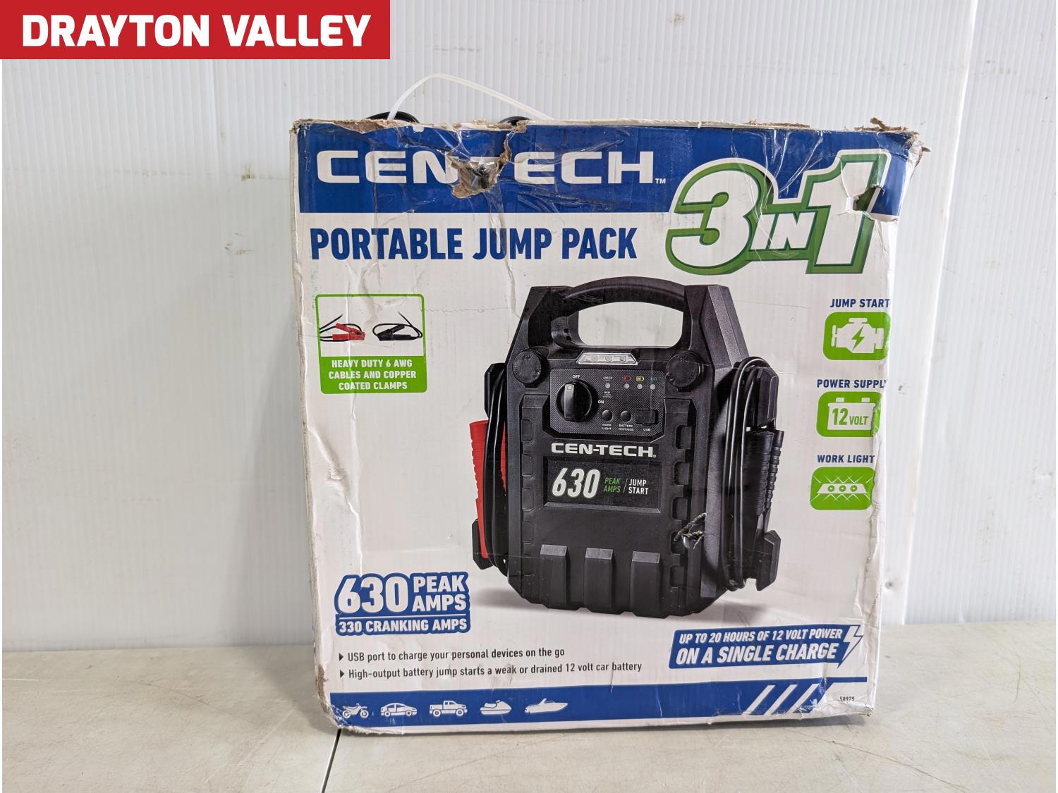 Cen-Tech 630 Peak Amp Portable Jump Pack [25HD05997-086] | Team Auctions