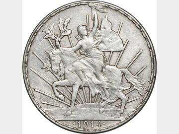 KM# 453 – Peso 1914 Mo Caballito. XF.