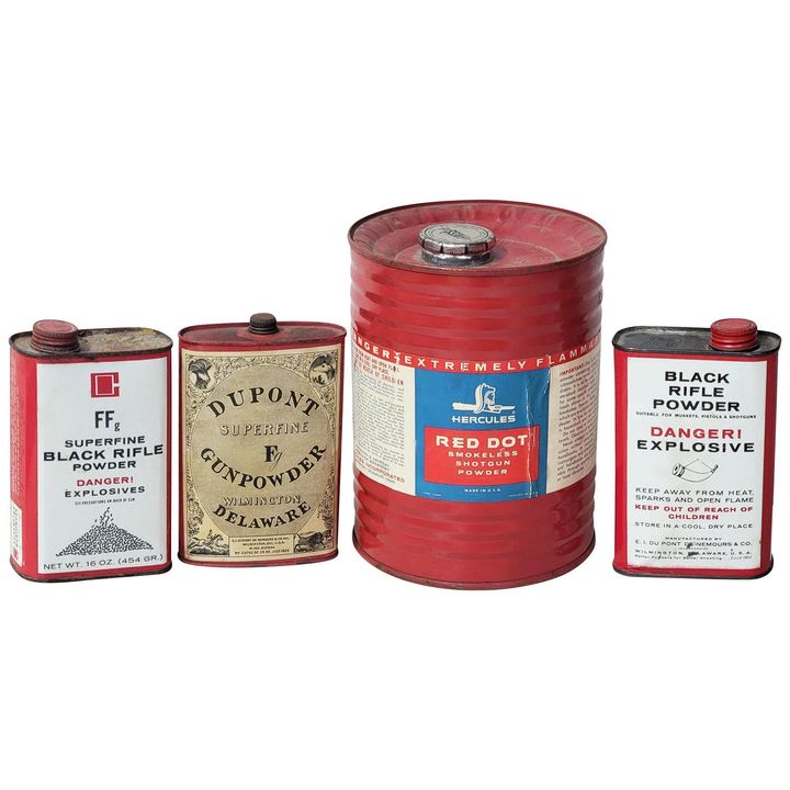 4-Gun Power Metal Tins All Empty