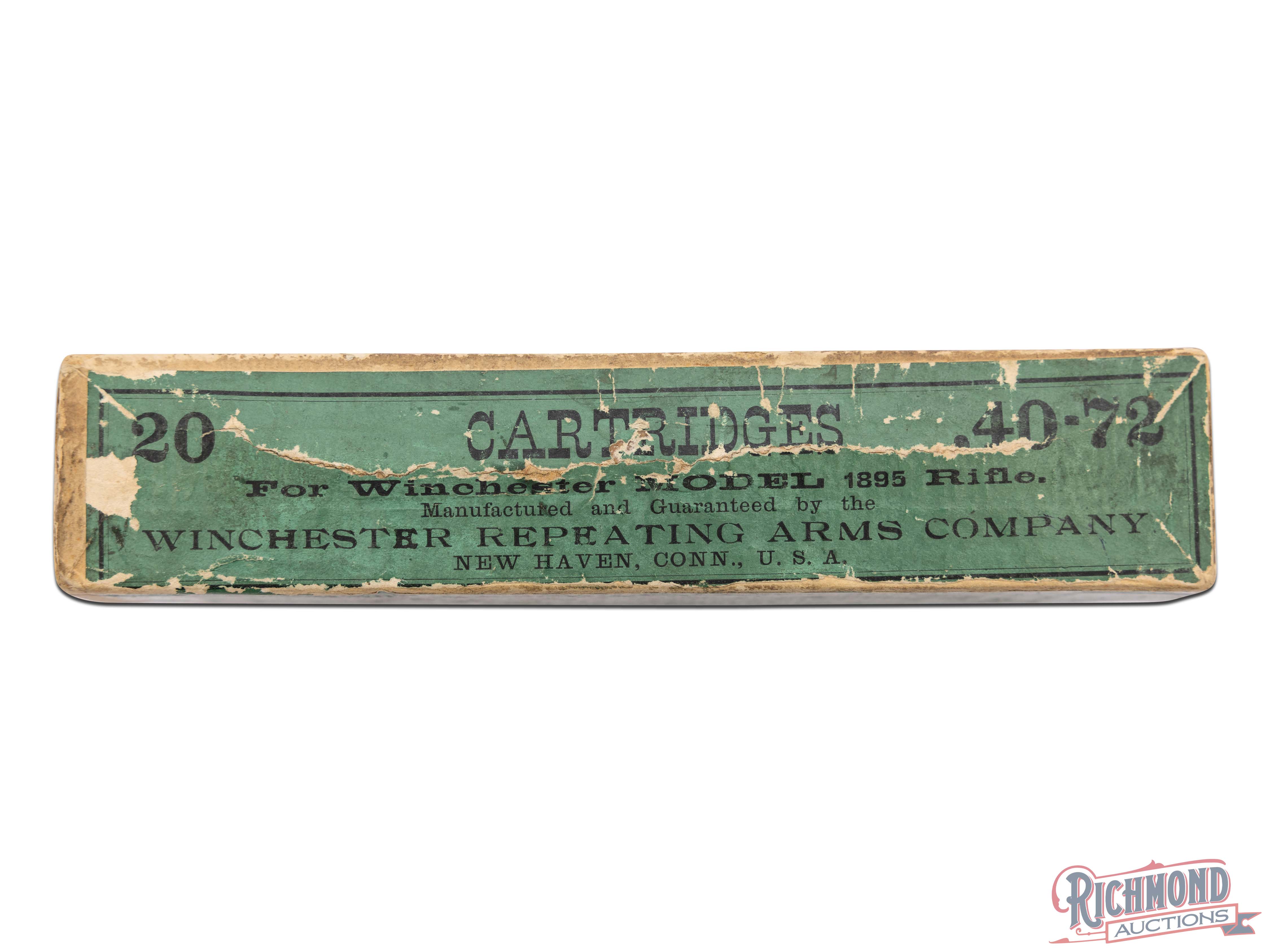 Full Winchester 20 Round Two Piece Box Of .40-72 Caliber Cartridges ...