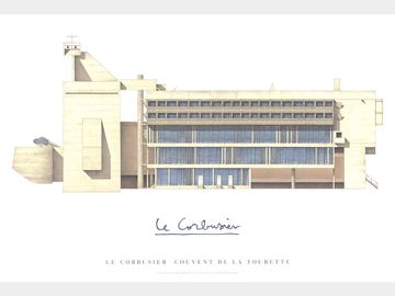 Le Corbusier - Couvent de La Tourette - Offset Lithograph 22.25" x 33"