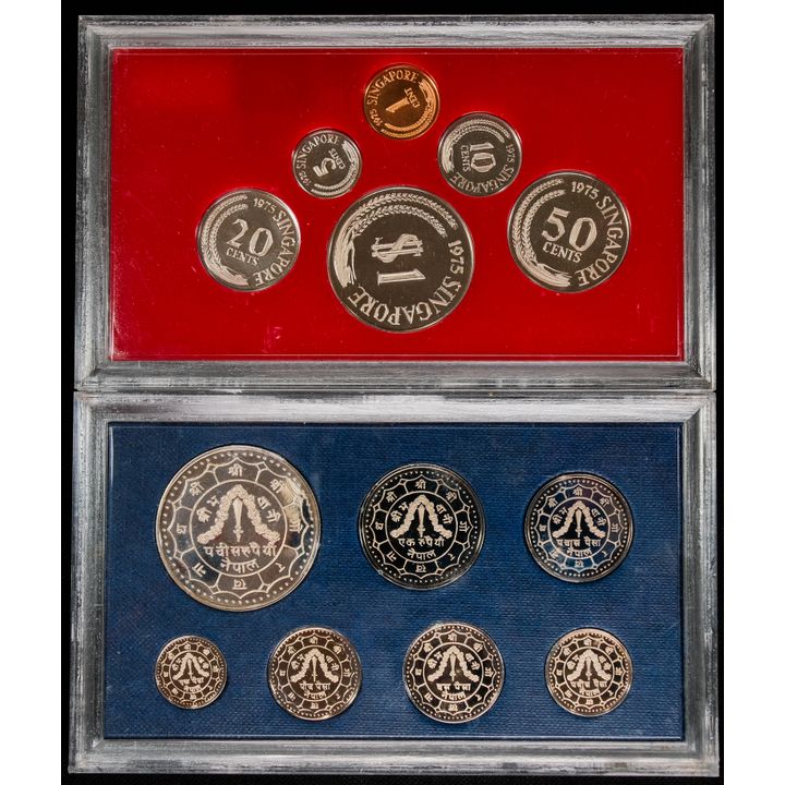 Nepal Coin Set 1981,Singapore 1975 Coin Set Total 2 sets