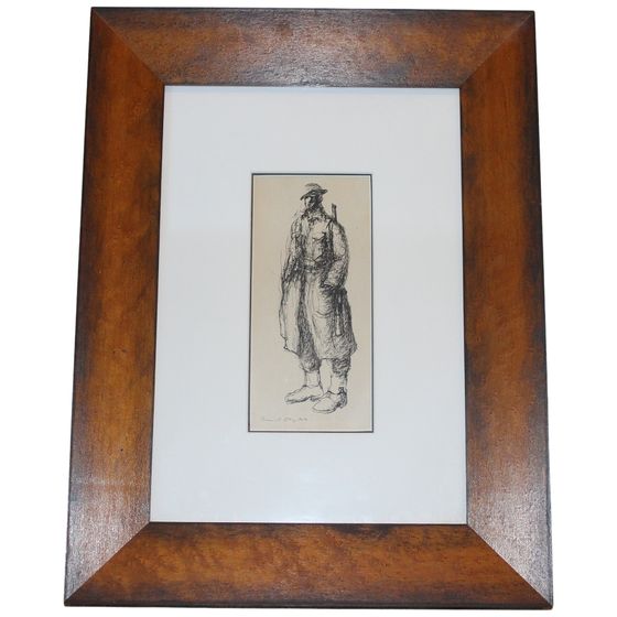 'Russell Drysdale' (Australian 1912-1981) Pen Sketch titled 'Australian Digger'