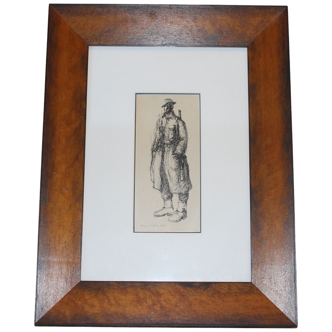 'Russell Drysdale' (Australian 1912-1981) Pen Sketch titled 'Australian Digger'