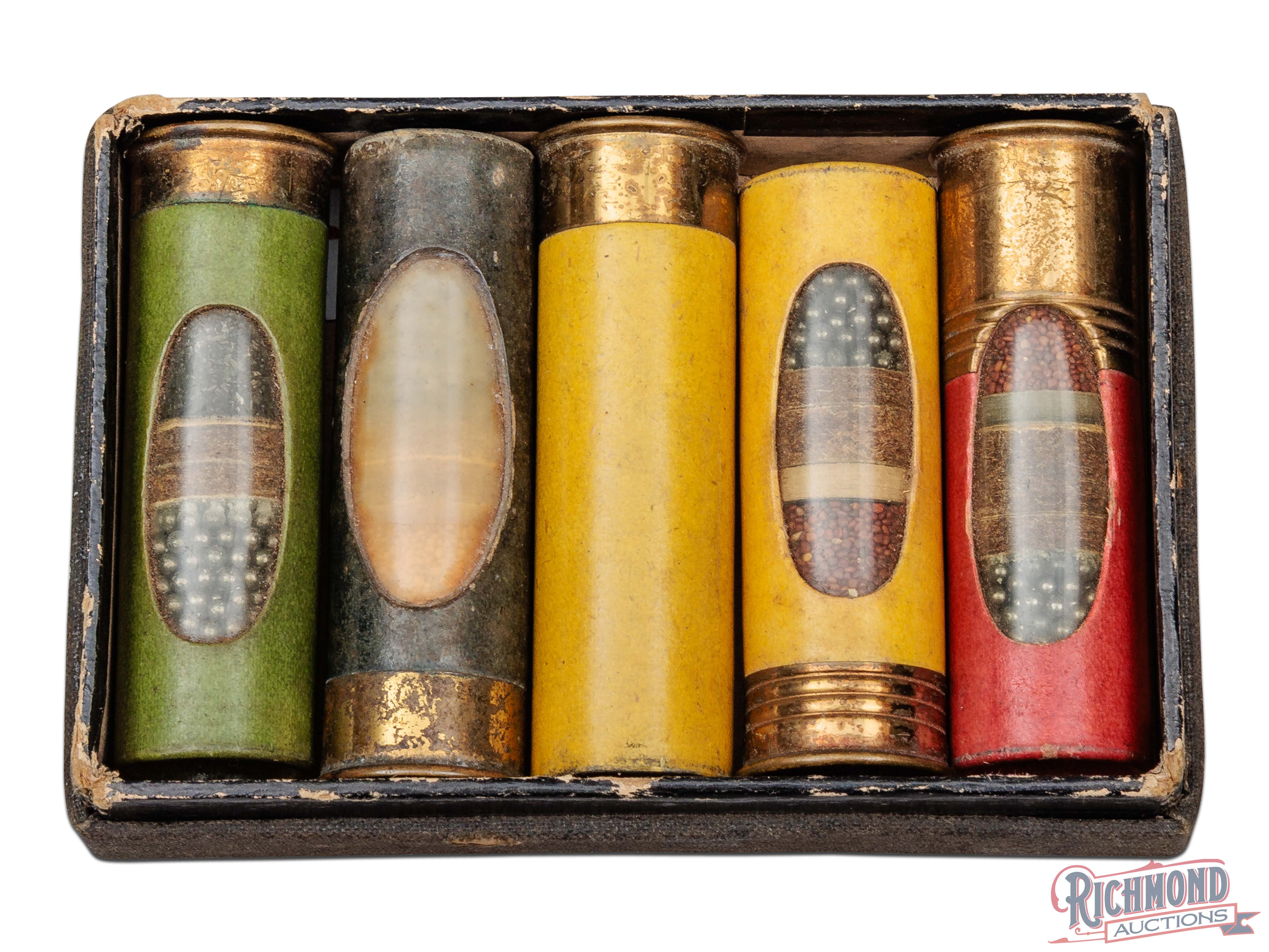 Shell Shot Samples Complete Winchester Sample Paper Shot Shell Salesman Set in Factory Box ...
