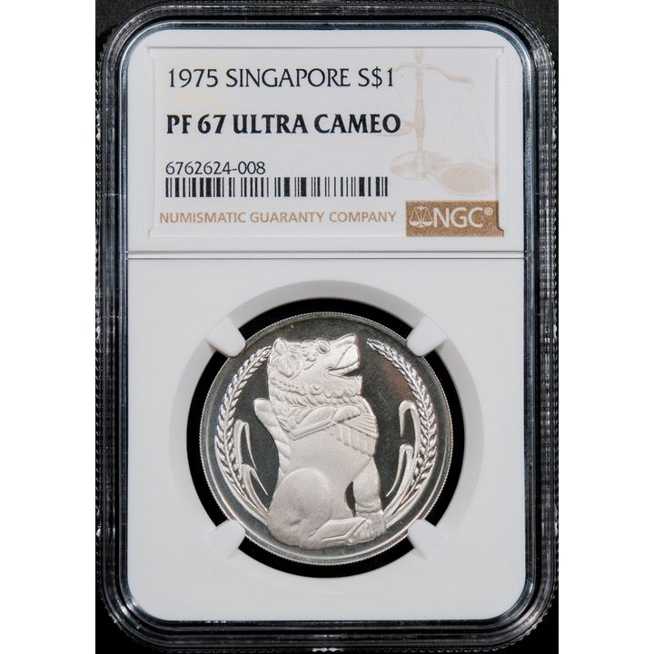 Singapore 1975 S$1 Merlion NGC PF67Ultra Cameo (6762624-008)