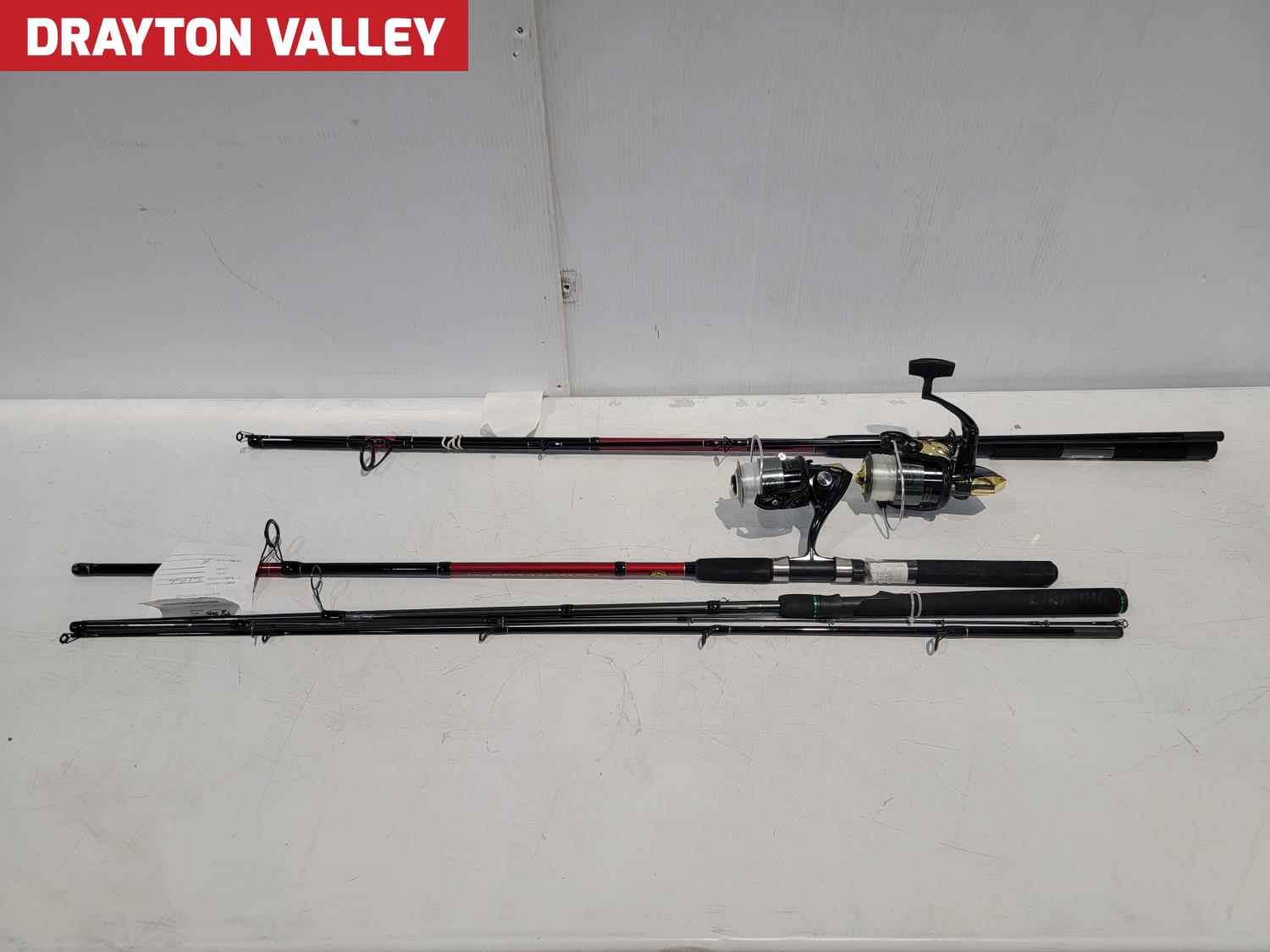 (2) Offshore Angler Power Plus Trophy Rod and Reel Combos and (1) Bass ...