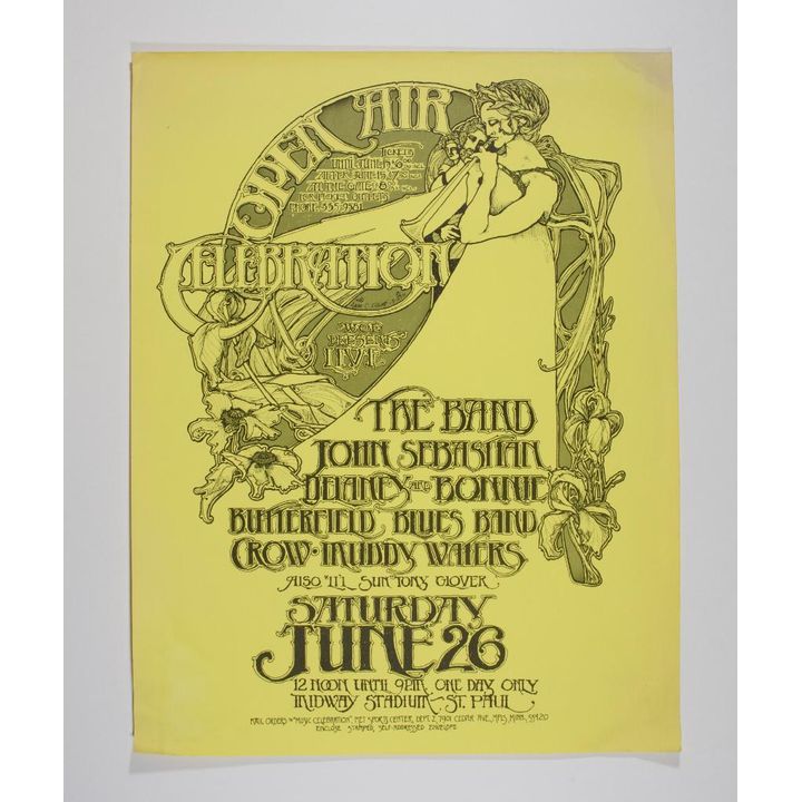 1971 The Band John Sebastian Open Air Celebration Fest Midway Stadium Poster Extra Fine 63