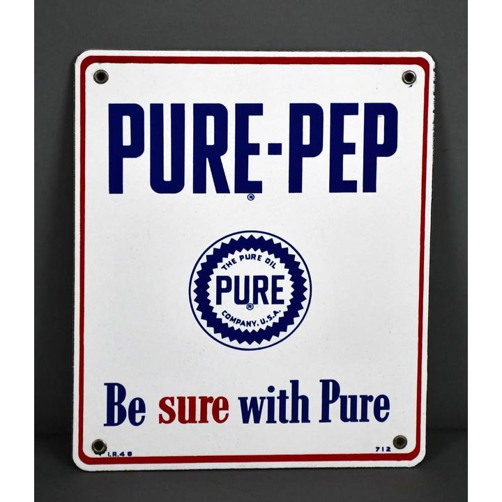 Pure-Pep w/Logo Porcelain Pump Sign