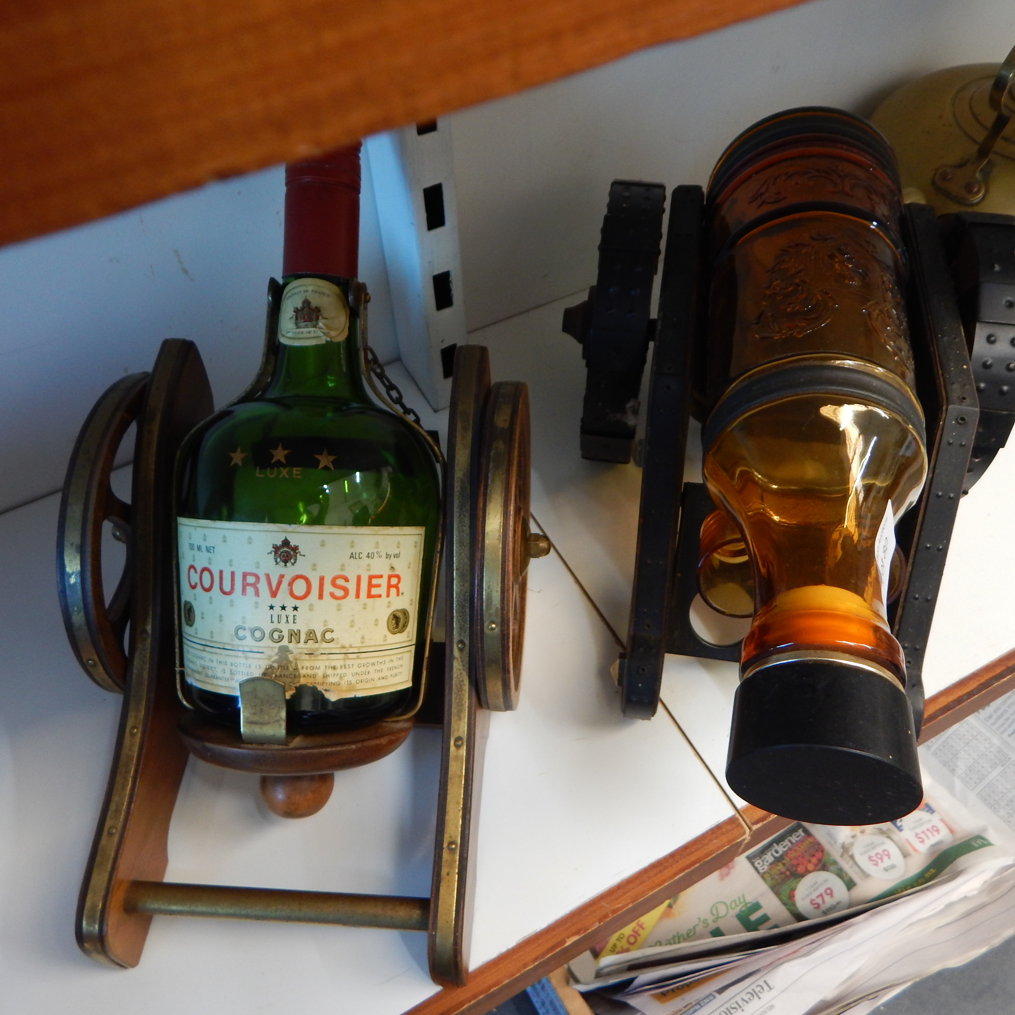Decorative Gun Carriage with Cognac Bottle etc — sold at auction in New Zealand for $15