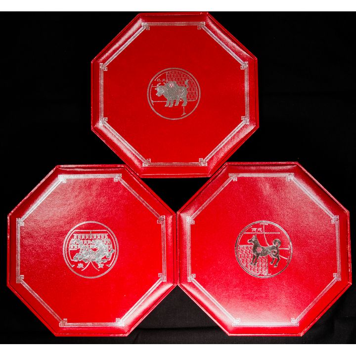 Singapore 2006,2009,2010 Lunar Series Coin Set (2) Dog,OX, Tiger