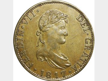 KM# SIMIL 111 (GNL UNL) – 8 Reales 1817 Mo JJ. XF.