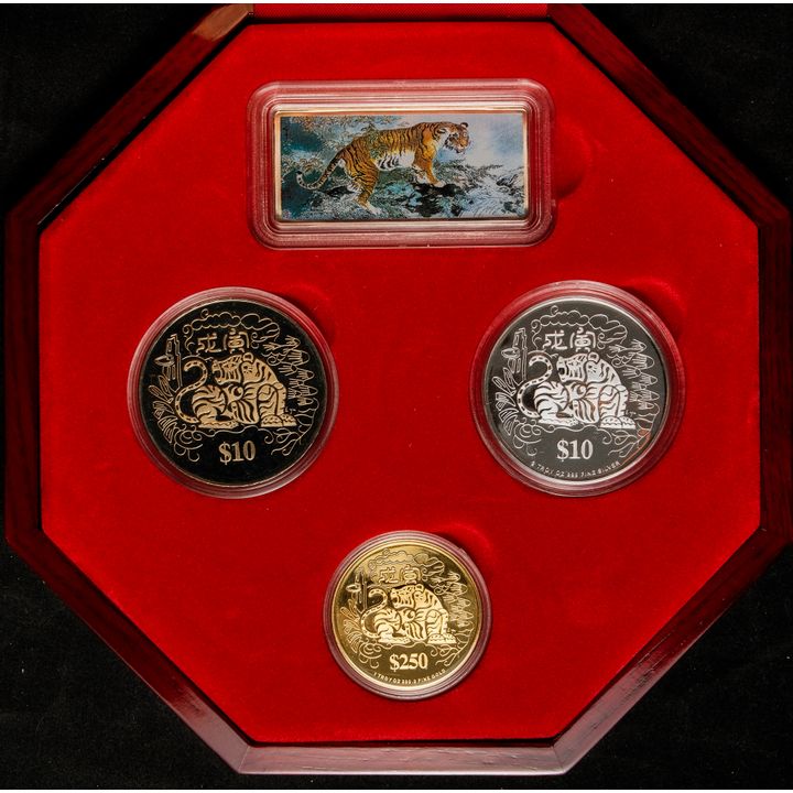 Singapore 1998 Lunar Series Coin Set (3) Tiger