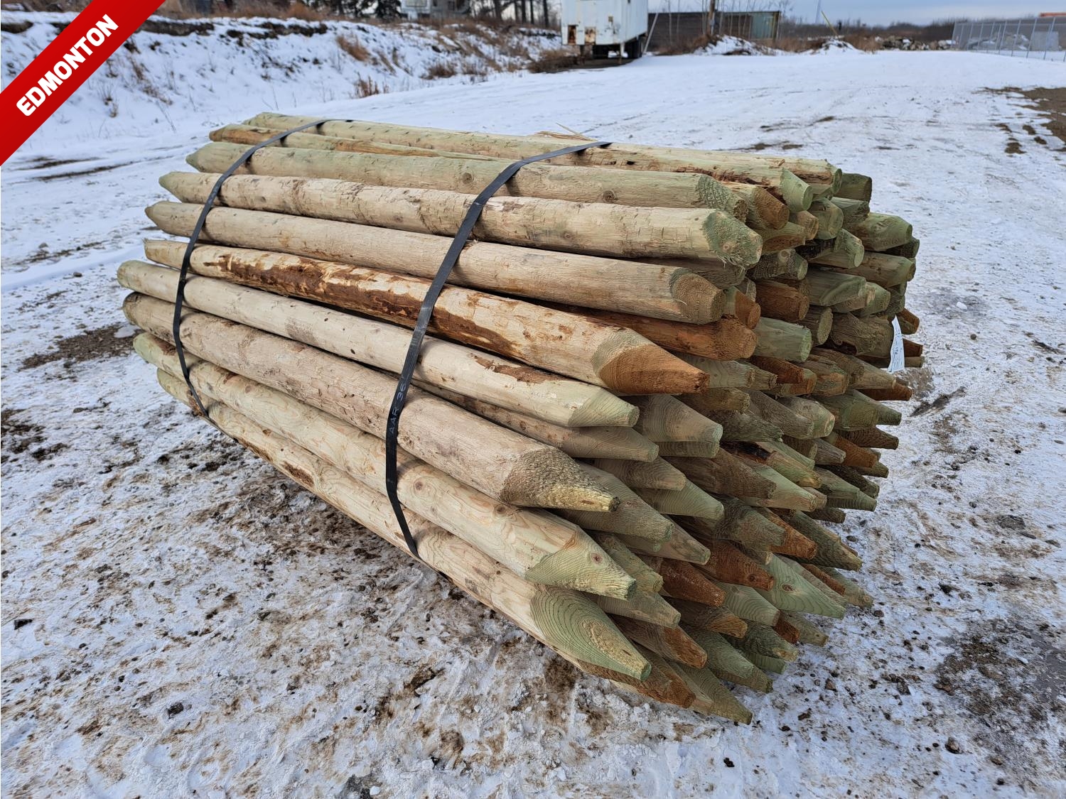 (115) 3 Inch - 4 Inch X 6 Ft Treated Posts (Unused) [24BE03793-037 ...