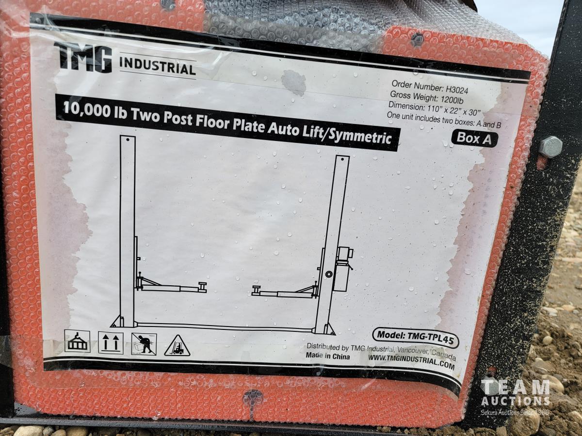 TMG Industrial TMG-TPL45 10,000 lb Two Post Floor Plate Auto Lift (Unused)  [23FA03003-076]