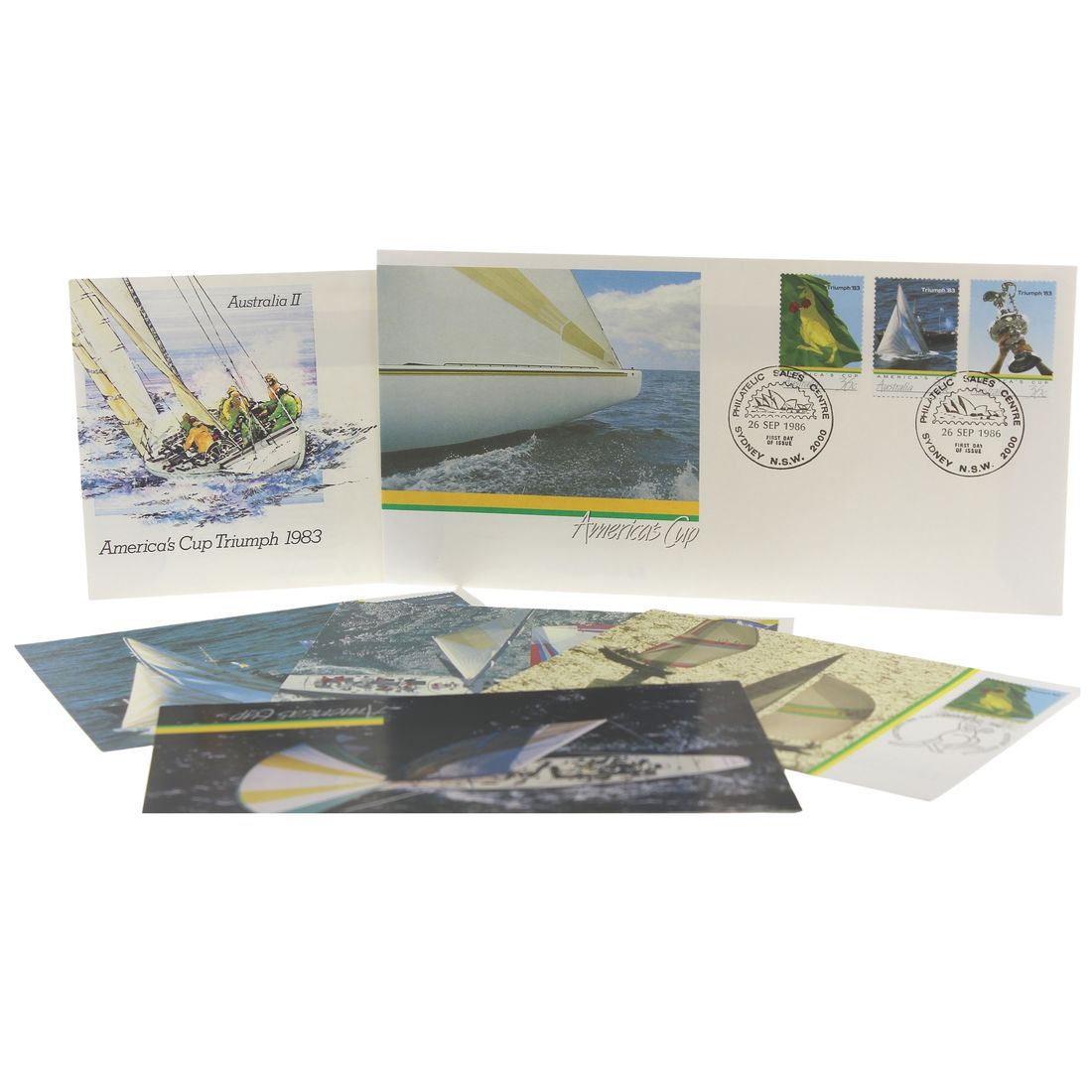Australia 1983 - 1986 'America's Cup' Stamp issues (16 items with some duplication)