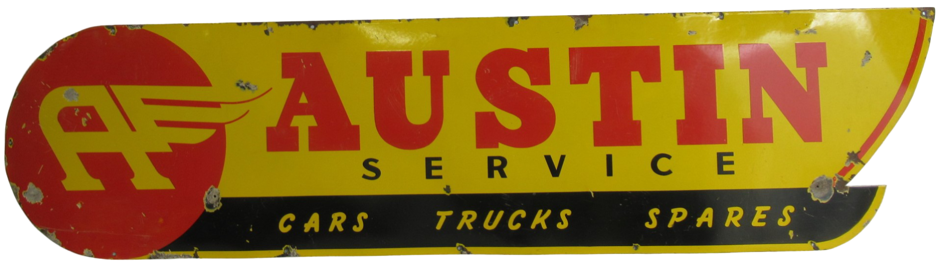AUSTIN SERVICE SIGN ORIGINAL ENAMEL SINGLE SIDED. VERY RARE SIGN. 72 X ...