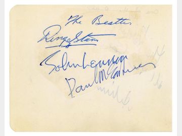 The Beatles Group In-Person Signed Autograph Book Page (3 Sigs) (Tracks COA)