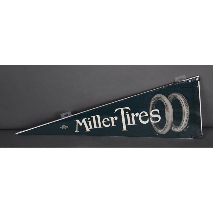 Miller Tires w/Plain & Non-Skid White Tires Felt Pennant