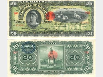 M300d – 20 El Banco Nacional de México 1910. XF