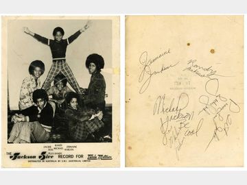 The Jackson Five Rare Vintage 1973 Group Signed EMI Promotional Photograph (5 Sigs) (Tracks COA)