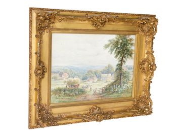Edmond George Warren (British, 1834-1909), RI, Pastoral Landscape Scene, Watercolor