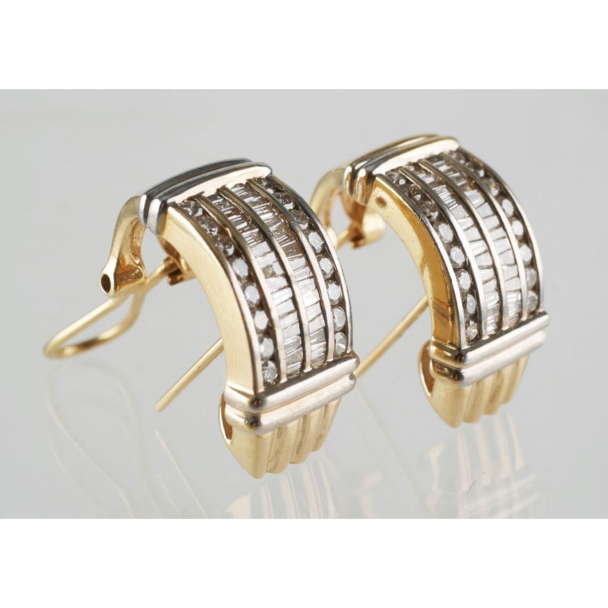 2.5 Carats Diamonds 14k Gold Earrings