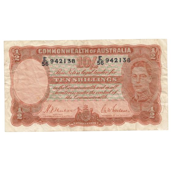 Australia 'Sheehan - McFarlane' 10/- (1939), Fine