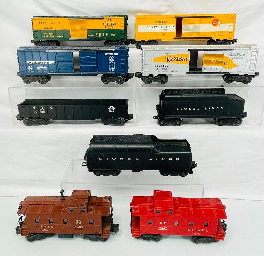 Lionel Postwar O Gauge Seven (7) Assorted Freight Cars and Two (2