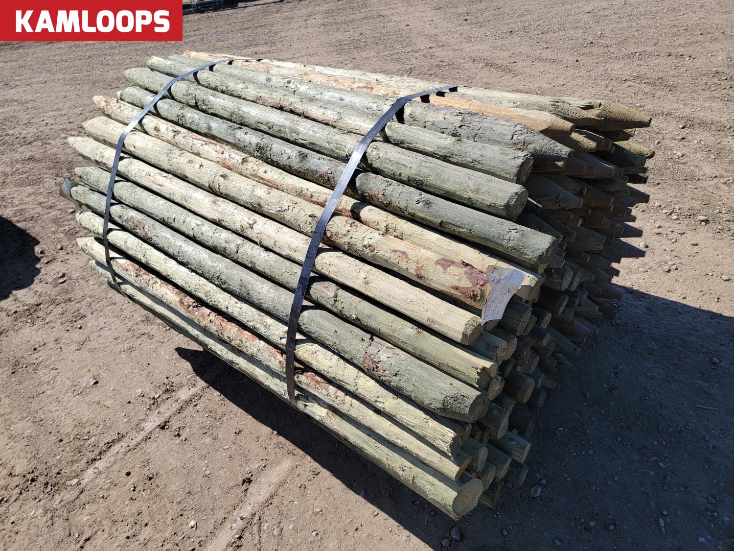 (180) 2-3 Inch X 7 Ft Treated Fence Posts (Unused) [26BB10993-010 ...