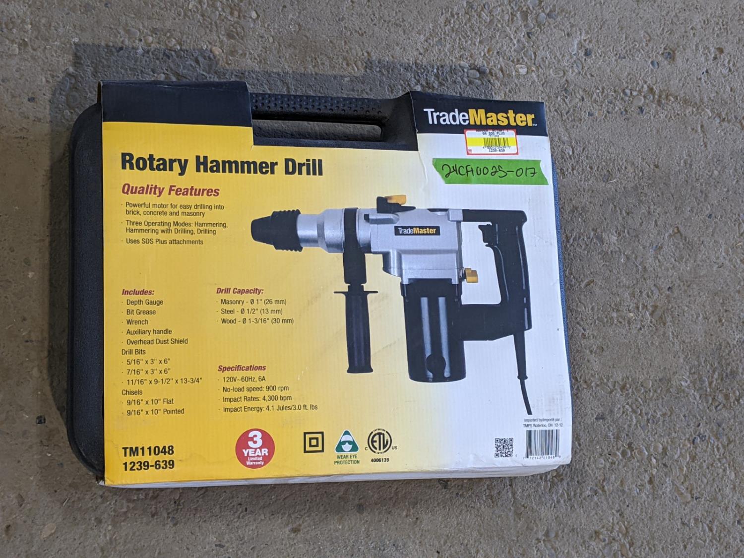 TradeMaster TM11048 Rotary Hammer Drill [24CF10025-017] | Team Auctions