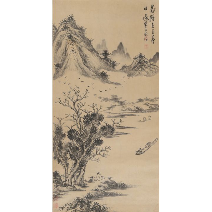 王思任 水墨山水立軸 Wang Siren (Chinese), A landscape painting