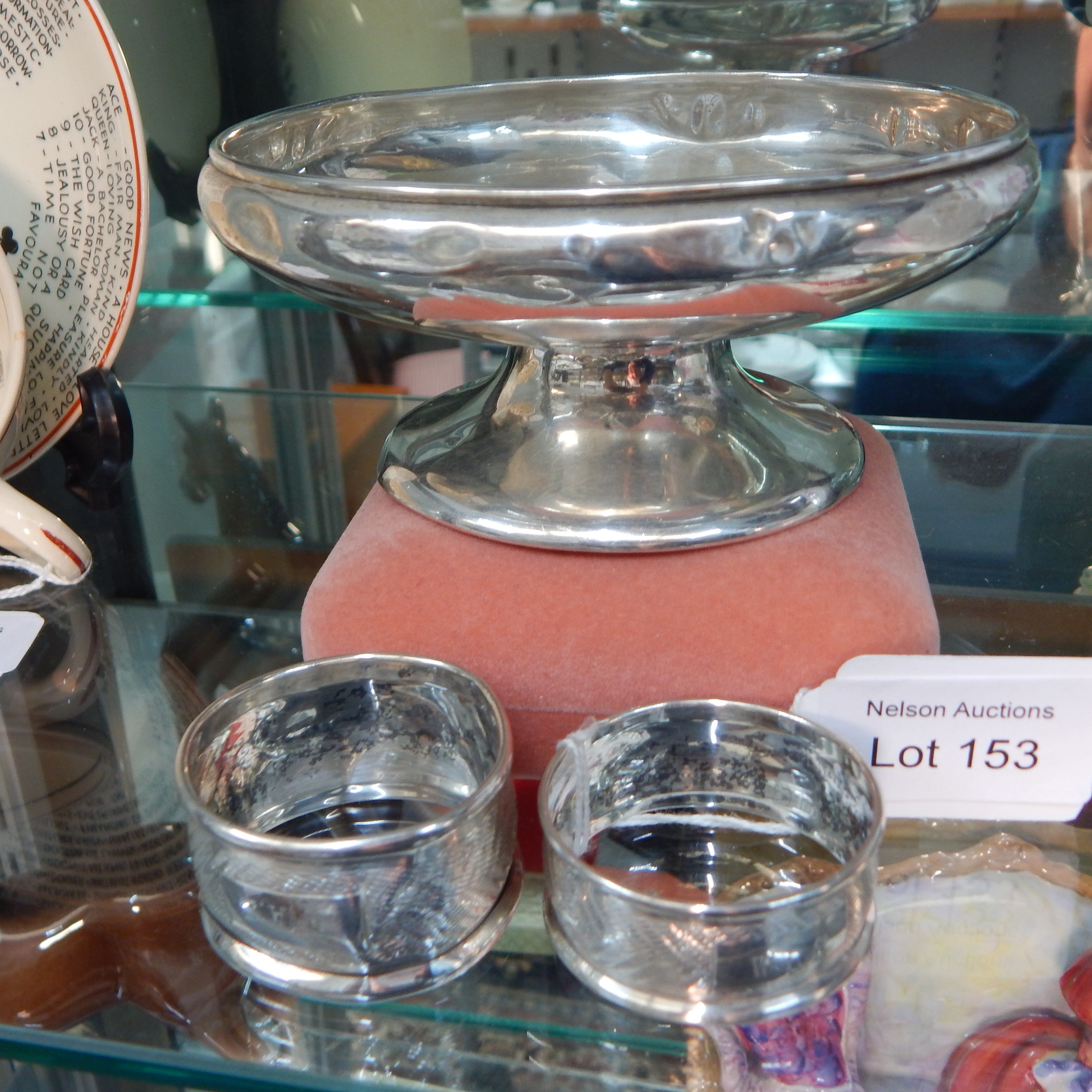 Stg Silver Napkin Rings + Stg Silver Footed Dish — NZ auction result