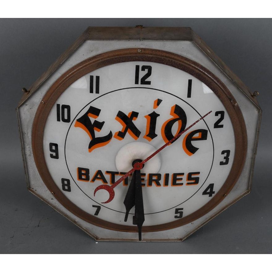 Exide Batteries Lighted Clock