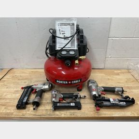 Porter-Cable - 6 Gallon Portable Electric Air Compressor with 16/18/23 Gauge Nailer