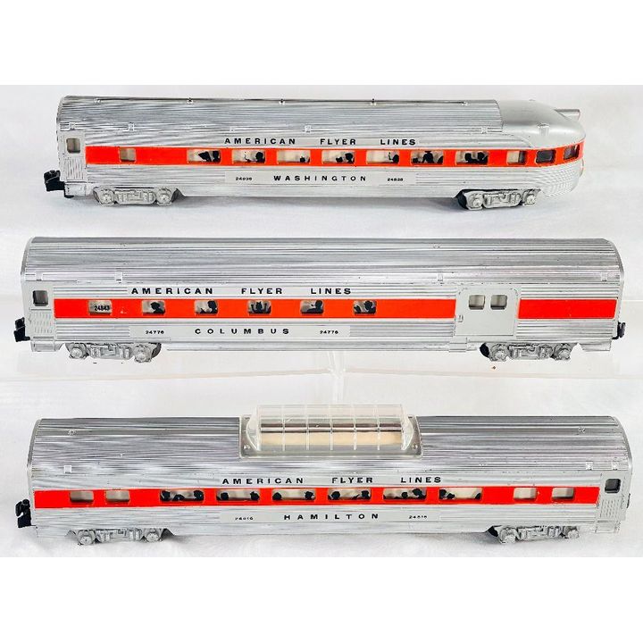 American Flyer Postwar S Gauge Bankers Set Orange Stripe Passenger Cars Only
