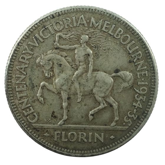 Australia 1934/35 'Melbourne Centenary' Florin, about Uncirculated