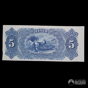 Chile, Banco Consolidado. Prueba de reverso de 5 Pesos. S/F.