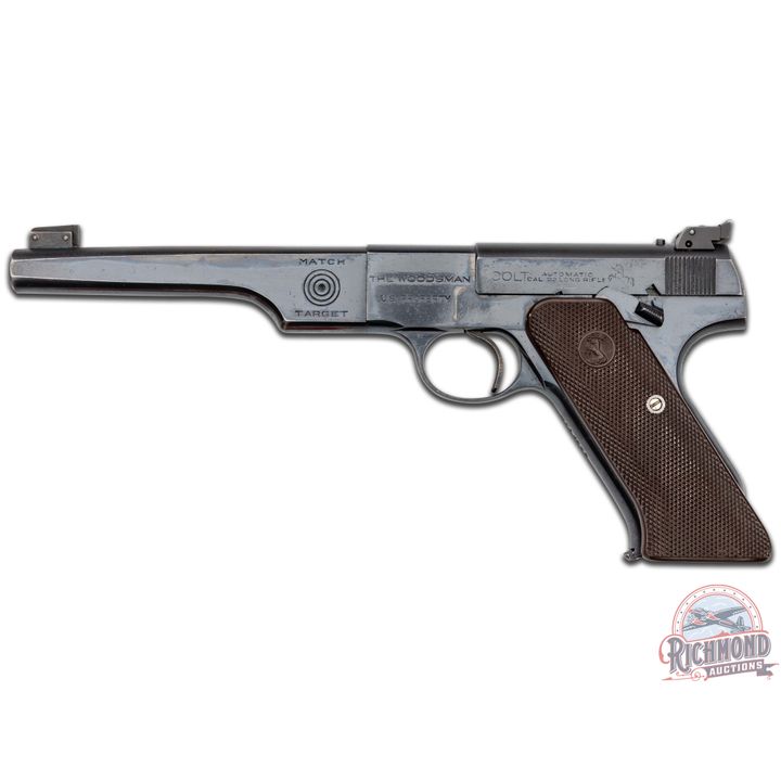 RARE 1943 WWII US Property Stamped Colt Woodsman Bullseye Match Target .22 LR Semi-Auto Pistol