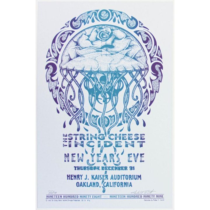 1998 String Cheese Incident Henry J Kaiser Auditorium LE Signed Everett Poster Mint 90