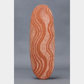 EARLY PAINTED CEREMONIAL SHIELD, DESERT NORTH, NORTHERN TERRITORY, AUSTRALIA