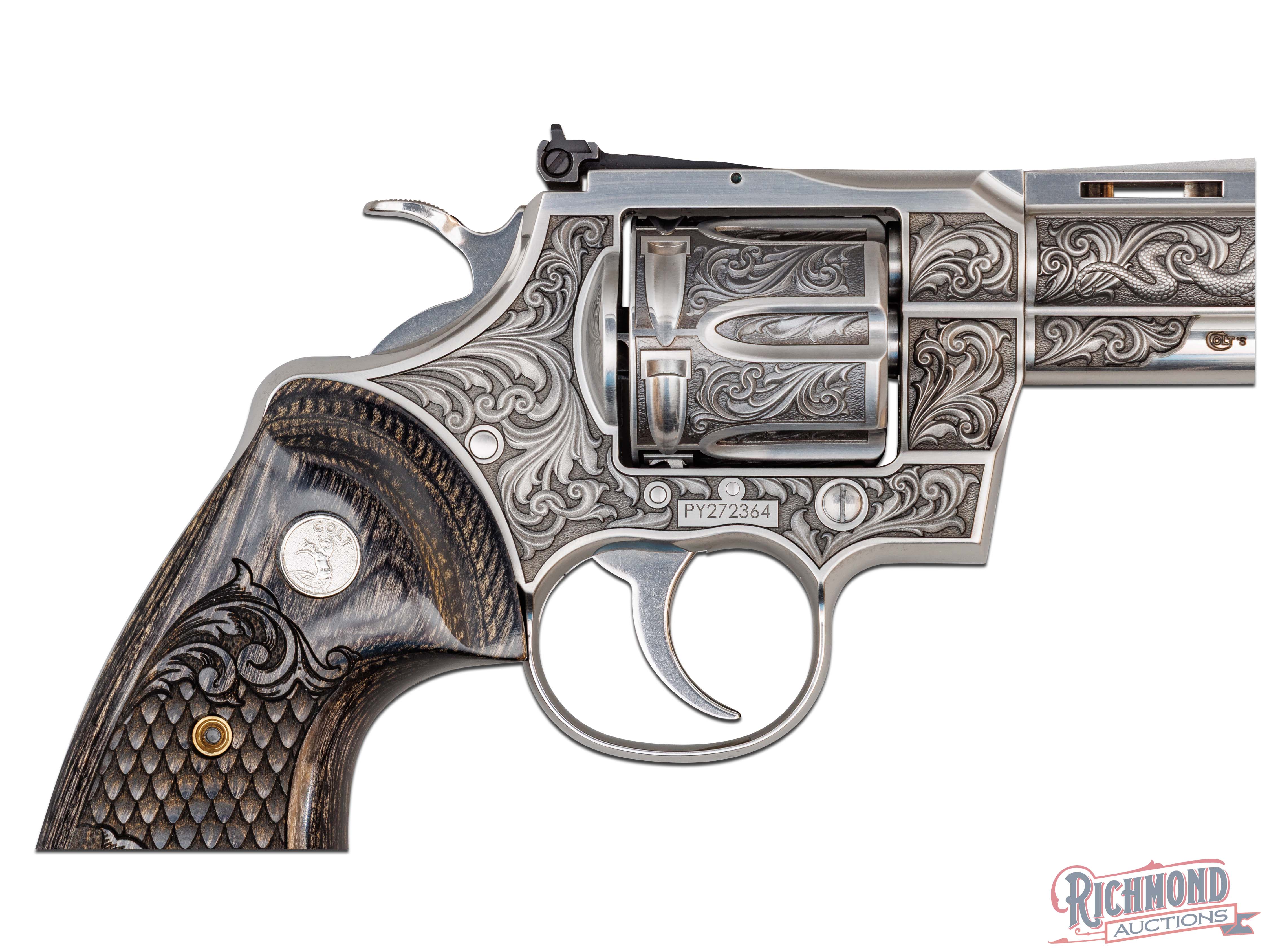 Cased Colt Python Altamont Regal Grade AAA Engraved .357 Mag Double ...