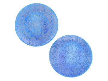 Cobalt Blue Glass Serving Platters, Pair