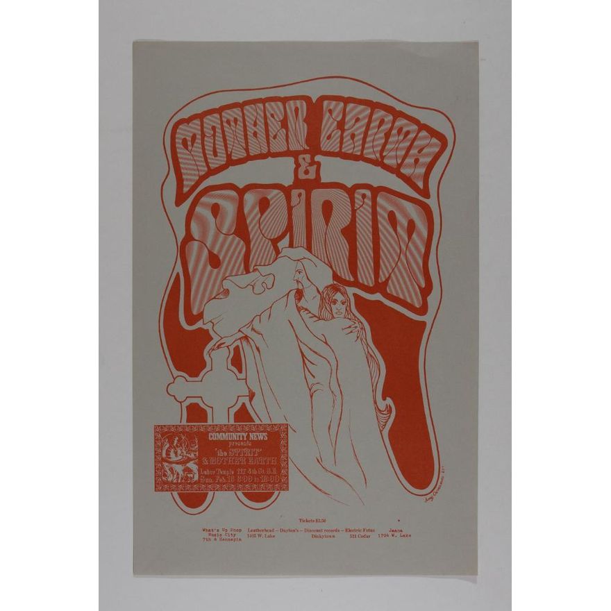 1969 Spirit Mother Earth Labor Temple Minneapolis Poster Near Mint 83