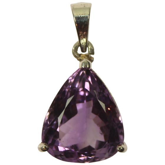 Amethyst Pear Shape Pendant in Sterling (925) Silver