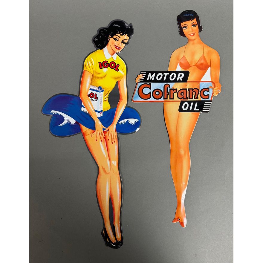 Lot of 2 NEW Metal Pinup Girls