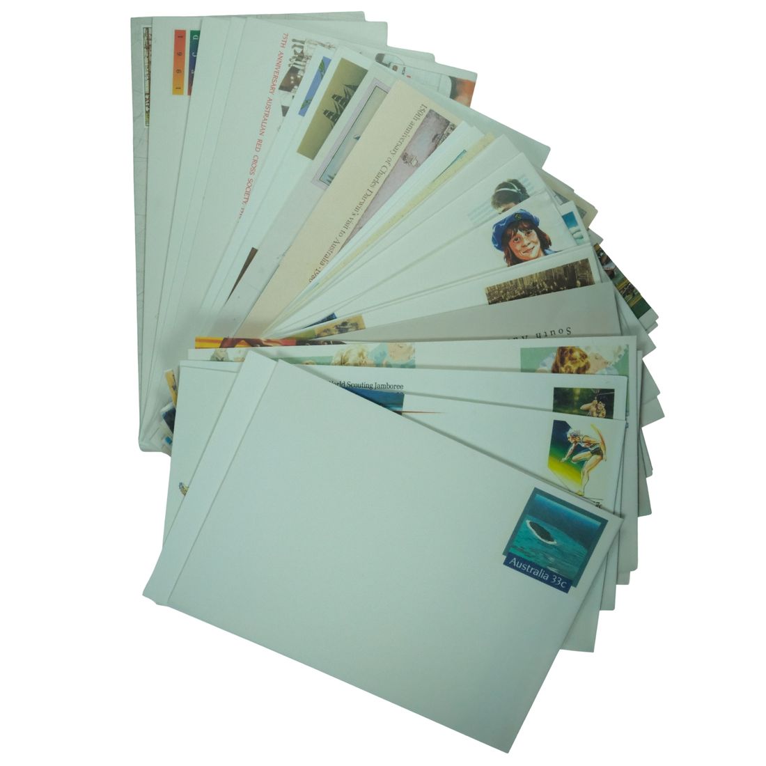 Australia 1980's Pre-Stamped Envelopes, As issued (25 items)