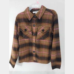 BB Dakota By Steve Madden Women's Button Down - Small - Cashew Plaid